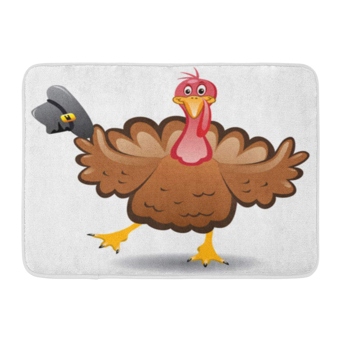 YUSDECOR Brown Beak Black Drawing Turkey Clipart for Happy Thanksgiving Day  Funny Cartoon Bird Red November Gray Rug Doormat Bath Mat  inch |  Walmart Canada