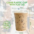 thumbnail image 6 of Clear Plastic Cups With Flat Lids & Straws Disposable Party Cups for Ice Coffee, 6 of 15