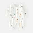 thumbnail image 2 of Fall Savings! Swuxness Kids Warm Casual Rompers, Toddler Long Sleeve Long Pant Fall Jumpsuit, Kids Print Soft Comfortable Daily Play Wear Outfit Romper for Boys and Girls White, 1-3 months, 2 of 3
