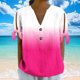 thumbnail image 4 of Vestidos Casuales Para Mujer, Blusas De Mujer De Moda Camiseta holgada de manga corta con cuello en V, botones y estampado sin posicionamiento para mujer, estilo informal y de moda, 4 of 7