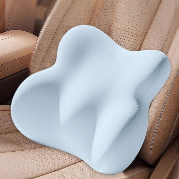 Xecvkr Car Lumbar Cushion Headrest Set Ergonomic Double Layer Support Neck Pillow Seat Rest Travel Office Comfortable 1 Pack Blue