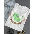 thumbnail image 3 of Cute Green Cat T-Shirt Women -Image by Shutterstock, Female XX-Large, 3 of 4