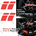 thumbnail image 4 of Wheel Decals Hash Stripe Stickers Fits 18''- 21'' Wheels, 6Pcs Reflective Car Wheel Rim Decal Stripes Decoration Accessories (Red), 4 of 5