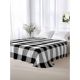 thumbnail image 5 of Black and White Plaid King Size Flat Sheet, Wrinkleproof & Fadeproof Cooling Flat Bed Sheet Only, Farmhouse Checkered Buffalo Breathable Soft Bedding Top Sheets 105 x 98 Inches, 5 of 8