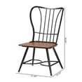 thumbnail image 3 of Baxton Studio Longford "Dark-Walnut" Wood and Black Metal Dining Chair (Set of 2), 3 of 19