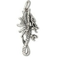 thumbnail image 1 of Sterling Silver 18" 1.2mm Box Chain 3D Standing Fantasy Dragon Pendant Necklace, 1 of 2