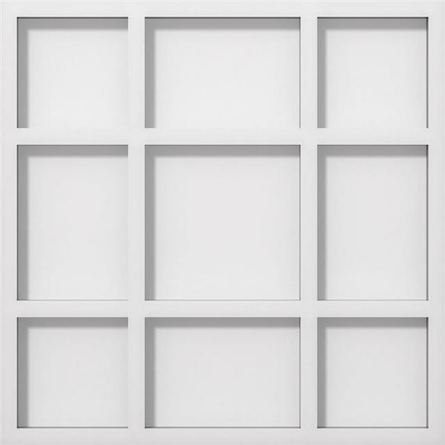 Ekena Millwork CMP12RK 12 in. OD x 4 in. Square Rubik Architectural Grade PVC Contemporary Ceiling Medallion