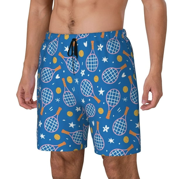 Fotbe Tennis Traje de Baño para Hombre – Shorts de Natación de Secado Rápido con Forro y Bolsillos-Large