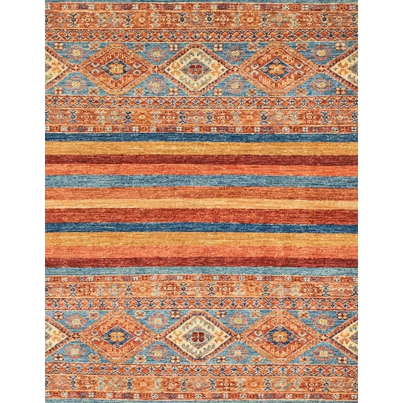 Ahgly Company Machine Washable Indoor Rectangle Abstract Light Copper Gold Area Rugs, 5' x 7'