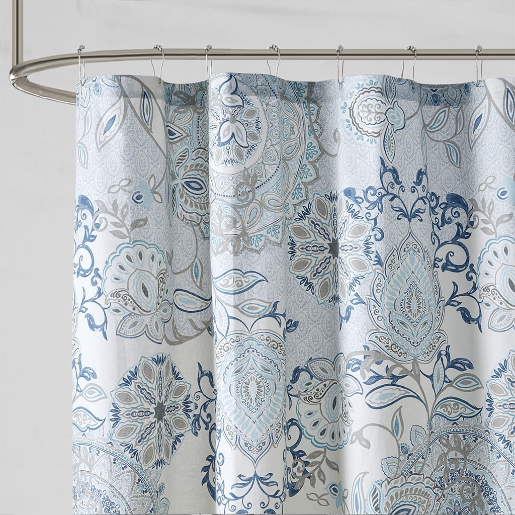 Euroco Printed Cotton Shower Curtain