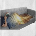 thumbnail image 6 of Tropical Soft Flannel Fleece Blanket, Palm Trees on Tropical Beach Sunrise Morning View Panoramic Nature Picture, Cozy Plush for Indoor and Outdoor Use, 60" x 80", Blue Yellow Brown, by Ambesonne, 6 of 6