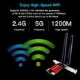 thumbnail image 3 of Tarjeta Adaptadora de Red Inalámbrica PCI-e AC1200M WiFi 5, Bluetooth 4.0, Banda Dual, 2,4 G/5 GHz, 802.11AC, para Ordenador Portátil y de Escritorio., 3 of 5