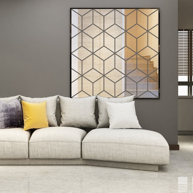 Pegatinas de pared con espejo Pegatinas de pared con espejo de fondo de mosaico cúbico