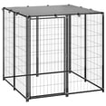 thumbnail image 2 of vidaXL Outdoor Dog Kennel Large Dog Crate Lockable Puppy Cage with Roof Steel, 2 of 30