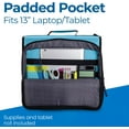 thumbnail image 3 of Case-it The Universal Zipper Binder - 2 inch O-Rings - Padded Pocket that holds up to 13 inch Laptop/Tablet - Multiple Pockets - 400 Page Capacity - Comes with Shoulder Strap - Teal LT-007, 3 of 7