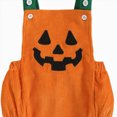 thumbnail image 4 of zuwimk Baby Boy Halloween Romper Overalls Pumpkin Embroidery Plaid Print Sleeveless Round Neck Jumpsuit (0-3 Months,Orange), 4 of 4