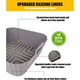thumbnail image 3 of 2PCs Air Fryer Silicone Liners for Ninja AF141 AF141C Air Fryer Pro 4in1 5QT(4.7L)/AF181 AF181C Air Fryer Pro XL 6in1 6.5QT, Reusable Non-Stick Air Fryer Baking Basket Accessories, Gray+Black, 3 of 7
