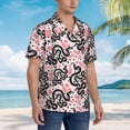 thumbnail image 3 of Sikiie Black Snake Print Men's Hawaiian Shirt, Summer Beach Button Pocket Short Sleeve T-Shirt,XX-Large, 3 of 7