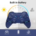 thumbnail image 3 of Control de Juego Wireles para P4/ProPC/Slim, Joystick Remoto Bluetooth con Luz LED Turbo/vibración Dual/sensor de Movimiento de 6 Ejes Azul, 3 of 8