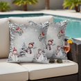 thumbnail image 4 of Grey Christmas Outdoor Waterproof Pillow Covers, Snowman Xmas Tree Snowflake Winter Birds Decorative Square Throw Pillowcase Sofa Cushion Sham for Patio/Couch/Chair, 20"x20" 2 Pack, 4 of 8
