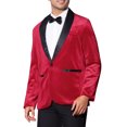 thumbnail image 4 of INSPIRE CHIC Men's Blazers Glitter Rhinestone Shawl Lapel Collar Party Blazers XL Red, 4 of 5