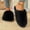Black, variant on Fnooota Womens Fuzzy Slippers, Winter Non Slip Casual Warm House Slippers Home Shoes Purple Size 9-9.5