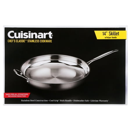Cuisinart Chef'S Classic Stainless Steel 14" Open Skillet W/Helper Handle