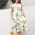 thumbnail image 5 of Girls Spring Easter Dress Long Midi Floral Print Dress Cute Flowy A-Line Dress for Youth Girls Size 4-15 Years, 5 of 5