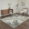 thumbnail image 2 of 5x7 Area Rugs for Living Room Non Slip Low Pile Lightweight Print Pattern, Machine Washable Indoor Rug for Bedroom Home Decor, MarbleStone Grey, 2 of 6