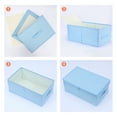 thumbnail image 3 of Unique Bargains Fabric Storage Bin Cube with Lid and Handle Blue 18.5*11*8in, 3 of 7