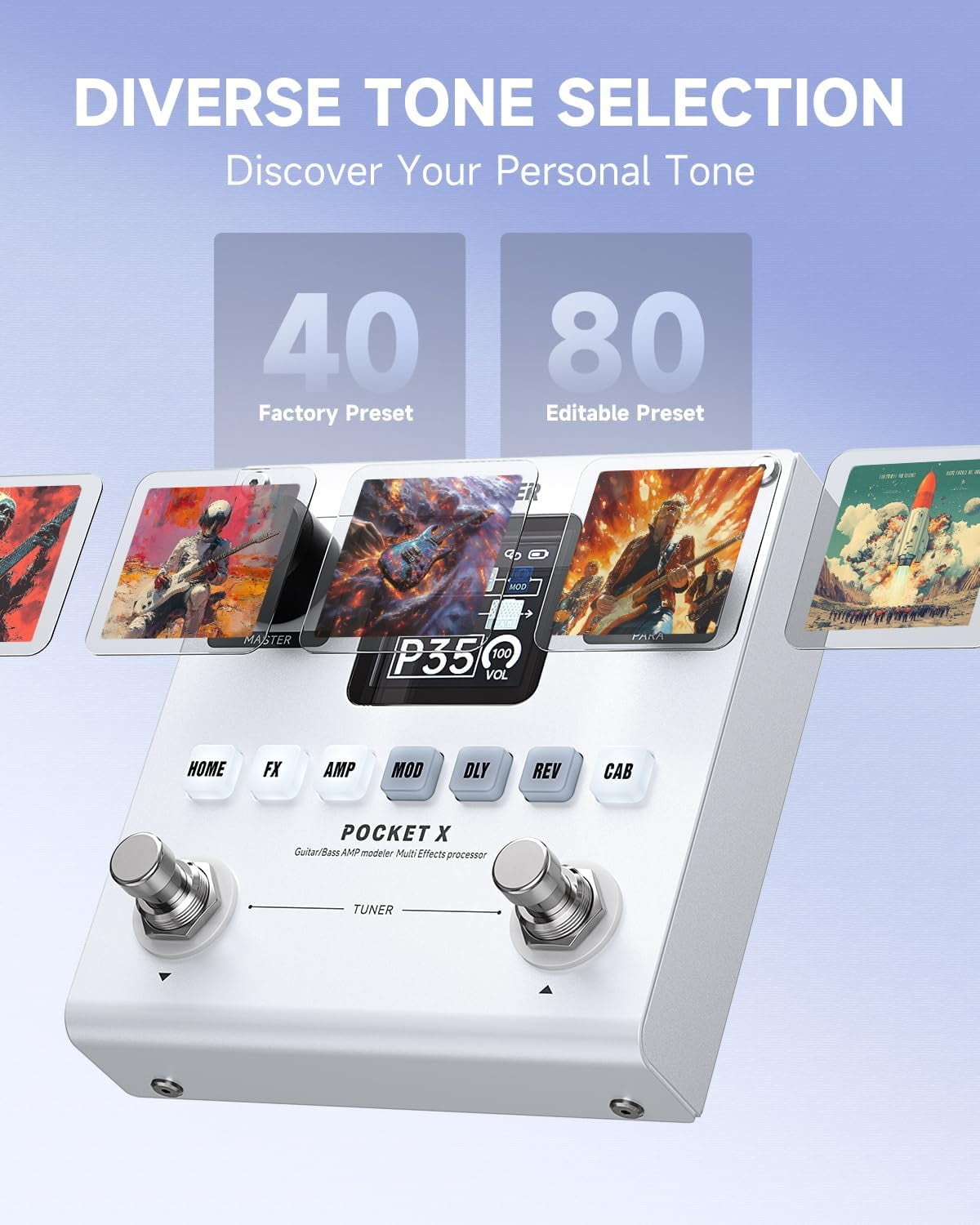 DONNER POCKET X マルチエフェクター Donner Pocket-X Multi Effects Digital Guitar Pedal with 6 Effects