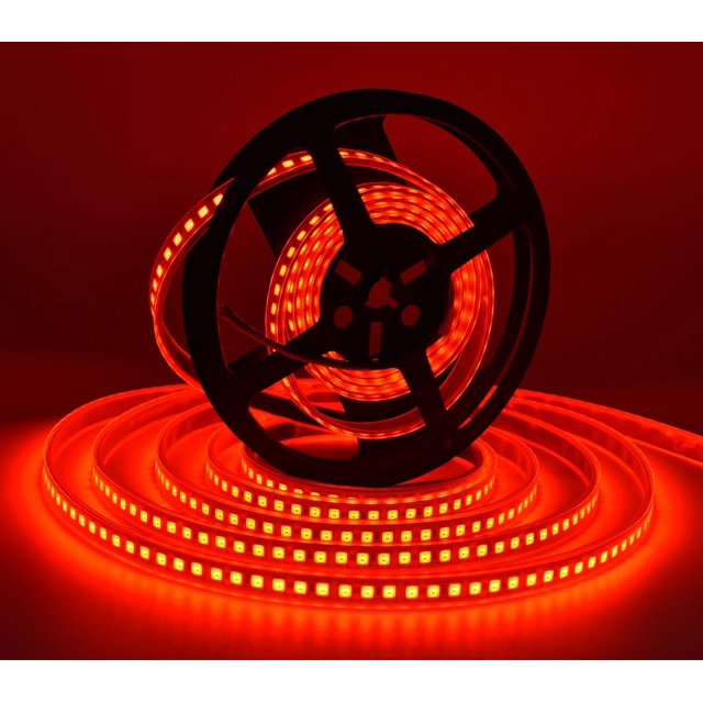 czcpp-LED Light Strip, 16.4ft 600 Units SMD 5054 LEDs(5050 Upgraded), 16000LM Flexible 12V DC Light Strips, LED Ribbon, DIY Christmas Home Kitchen Indoor Party Decoration (Tube Waterproof IP67, Red)