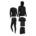 thumbnail image 1 of Conjunto de Ropa Deportiva Macarena 5pcs Hombres Camisa Funcional y Mallas Negro, 1 of 8
