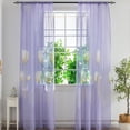 thumbnail image 2 of Sheer Curtains Tulip Rod Pocket Semi Voile Curtain for Bedroom and Living Room Curtains,Set of 2 Window Curtain Panels,39.4 x 78.7 Inch, 2 of 5