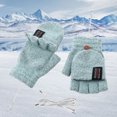 thumbnail image 4 of Guantes calefactores de doble cara mitones recargables lavables cálidos para senderismo al aire libre, 4 of 6