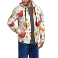 thumbnail image 3 of Zip Up Hoodies for Men - Abstract Flower Print Chicken_A Long Sleeve Comfrt Men'S Fashion Hoodies & Sweatshirts, Jackets for Men Hoodies Pullover Clothing Clothes with Pouch, 3 of 5