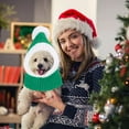 thumbnail image 2 of Warm Knitted Dog Christmas Hat with Crochet Neck Winter Pet for Photo Shoot Gift Holiday Party (Green/S), 2 of 8