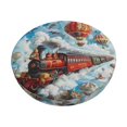 thumbnail image 2 of Round Bar Stool Seat Covers, Red Train Hot Air Balloon Elastic Round Chair Cover Stool Seat Slipcover Bar Stool Cushions Round Pad for 12-14 inch, 2 of 7