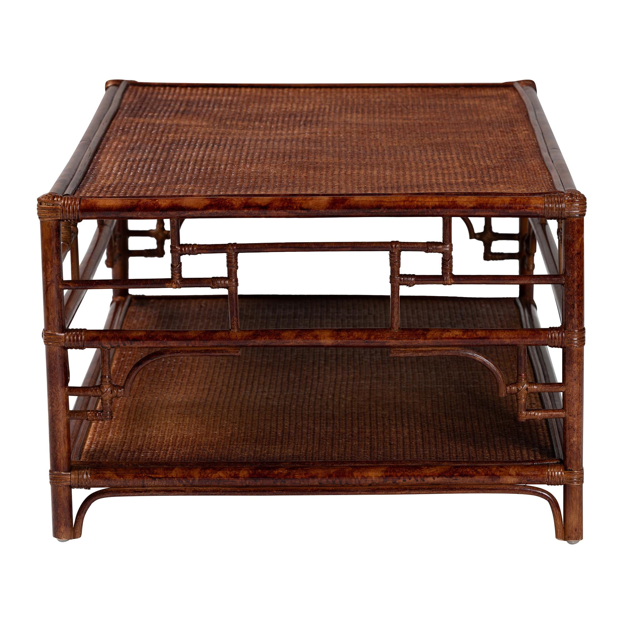bali & pari Sebalio Boho Coffee Table, 42"W, Marbled Tortoise Brown