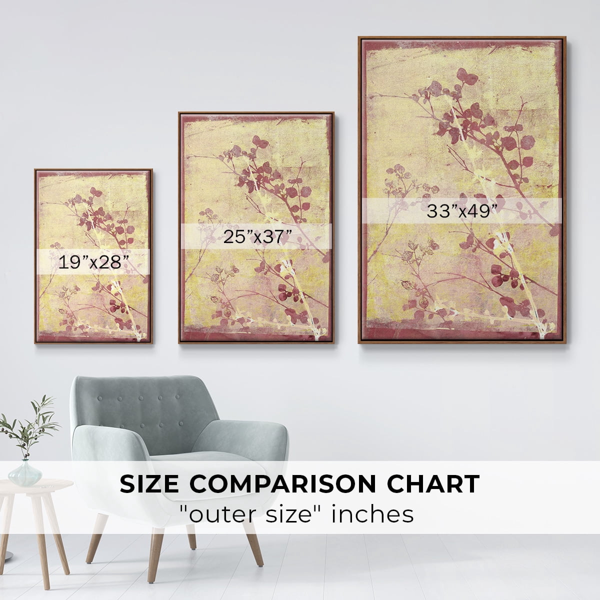 Boundless V Framed Premium Gallery Wrapped Canvas - Ready to Hang - 27 x 41 - Walnut Floating Frame