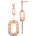thumbnail image 1 of Stainless Steel Polished Rose Ip-Plated Heart Post Dangle Earrings Made In China sre1023, 1 of 5