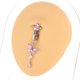 thumbnail image 3 of Anillo de ombligo de cobre con microincrustaciones, estilo mariposa rosa, ombligo falso sin agujero, anillo de ombligo falso sin perforación, joyería sexy para piercing en el ombligo, 3 of 5