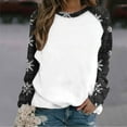 thumbnail image 4 of Womens Christmas Sweatshirts Colorblock Crewneck Pullover Long Sleeve Plaid Snowflakes Loose Casual Holiday Tops (2XL, Dark Gray), 4 of 4