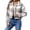 Gray, variant on Maplenight Cropped Fleece Jacket Women Collared Plaid Button Down Winter Coat with Pockets Soft Warm Cozy Casual Work Office Jackets