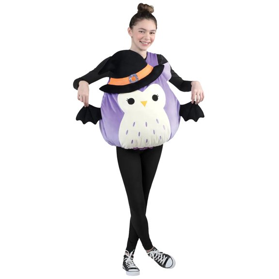 Jazwares Girls' Squishmallows Holly Owl Costume - Size 10-12 - Purple