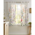 thumbnail image 4 of Watercolor Wildflowers Sheer Curtains 45 Inch Length 2 Panels Set for Living Room/Bedroom, Farmhouse Botanical Flowers Herbs Kitchen Curtains Grommet Semi-Sheer Curtains Window Treatments 42"x45"x2, 4 of 7