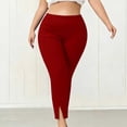 thumbnail image 6 of XuJwPNcy Women Plus Size Yoga Pants Stretch High Waist Workout Gym Trousers Soft Comfortable Slim Fit Pants(Red,X-Large), 6 of 7