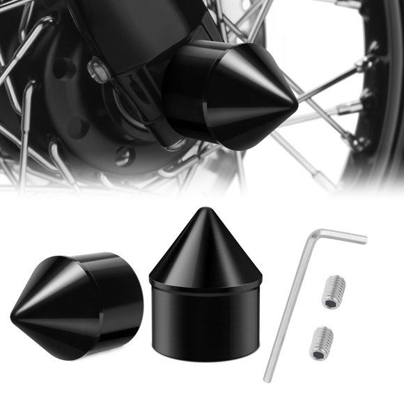 PBYMT Tapas negras para tuercas del eje delantero compatibles con Harley Softail Sportster Touring Road King Street Glide 2002-2024
