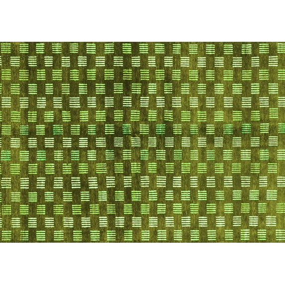 Ahgly Company Indoor Rectangle Abstract Green Modern Area Rugs, 7' x 10'