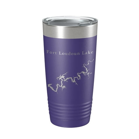 

Fort Loudoun Lake Map Tumbler Travel Mug Insulated Laser Engraved Coffee Cup Tennessee 20 oz Purple